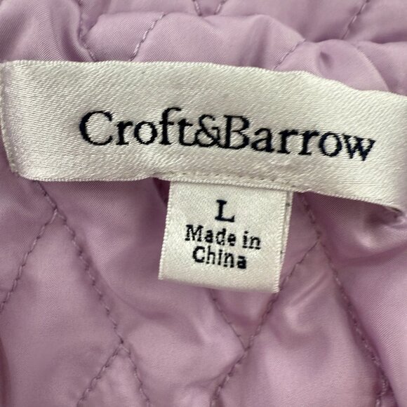 Croft & Barrow Quilted Puffer Jacket Vest Sleeveless Lavender Zip & Snaps Large - Picture 2 of 13